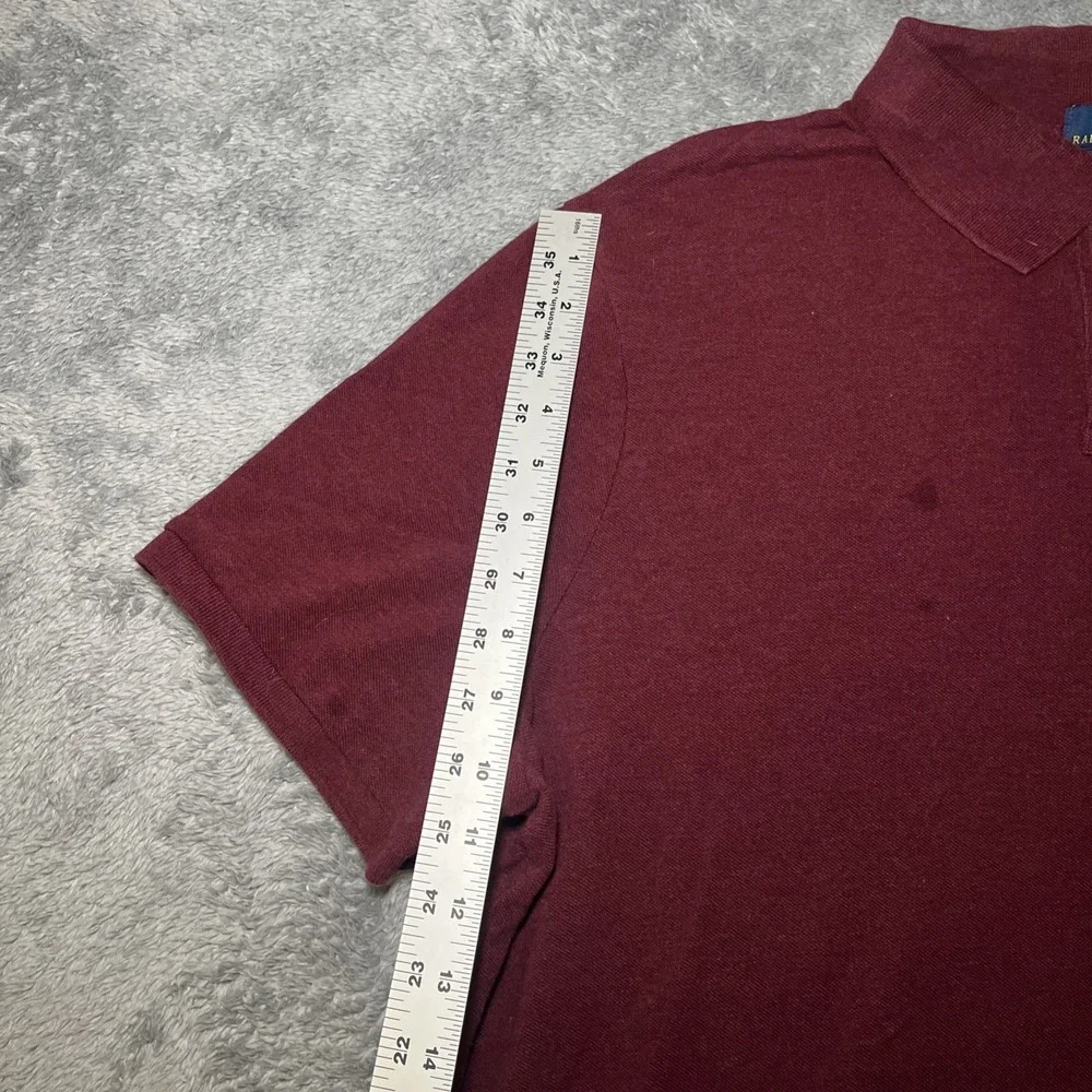 Polo Ralph Lauren Men's Short Sleeve Burgundy Shirt Navy Pony SZ XXL Classic Fit